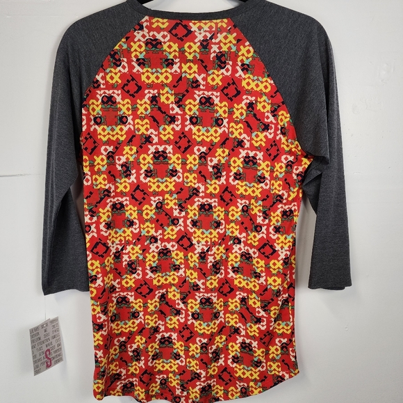 LuLaRoe Randy Small Blouse. New With Tags. 3/4 Sleeves Baseeball tee style - Picture 4 of 7